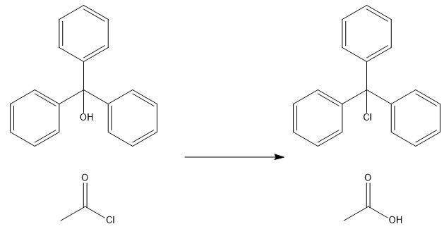 prodotto trifenilmetanolo